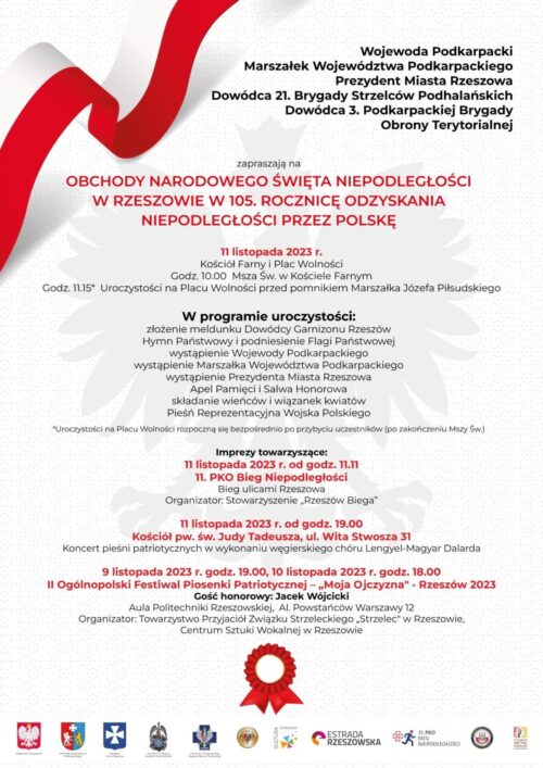 Zapraszamy do udziału w obchodach Narodowego Święta Niepodległości