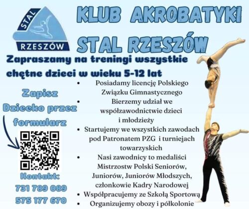 Nowy Nabór na Zajęcia – Dołącz do Klubu Akrobatyki Stali Rzeszów!