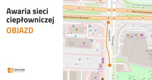 Awaria sieci ciepłowniczej na ul. Hetmańskiej – zamknięcie drogi i objazdy