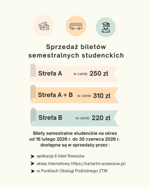 Bilet semestralny dla studentów w Rzeszowie – ruszyła sprzedaż